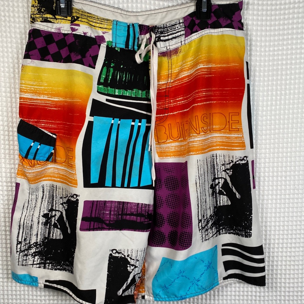 Burnside short, men,used white orange size 32